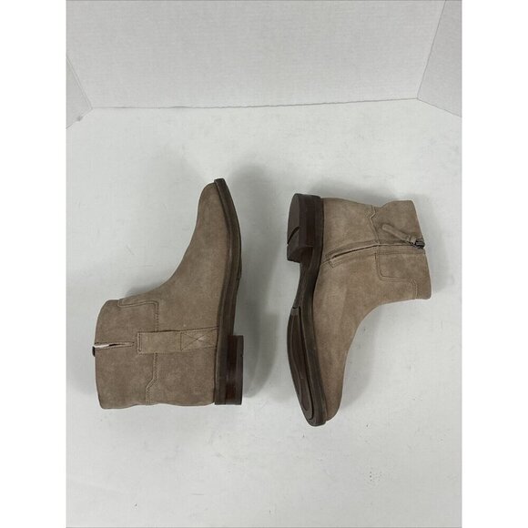 Franco Sarto Melina Bootie Women's 9M Tan Beige Suede Leather New With Flaw - Picture 12 of 12